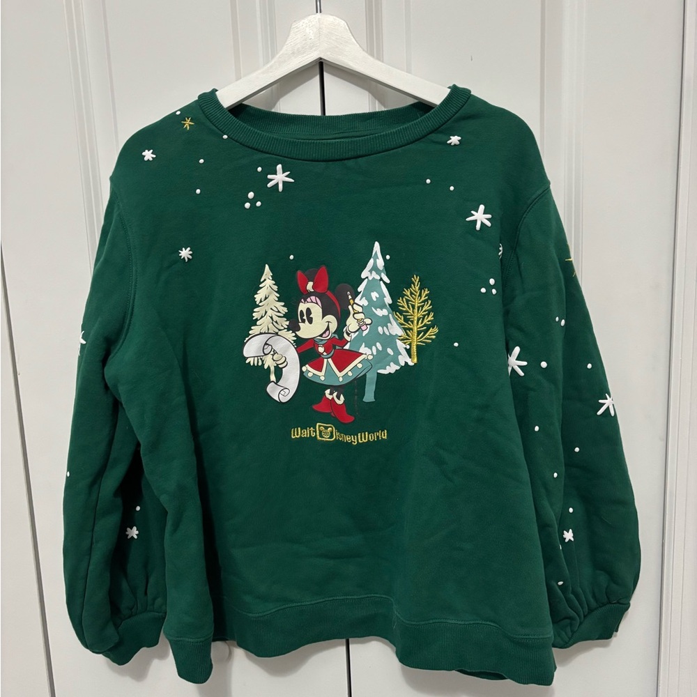 Disney Forest Green Minnie Mouse Sweater
